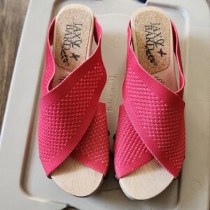 NWOT Jax & Bard Women's Vibrant Coral Pink Sandals